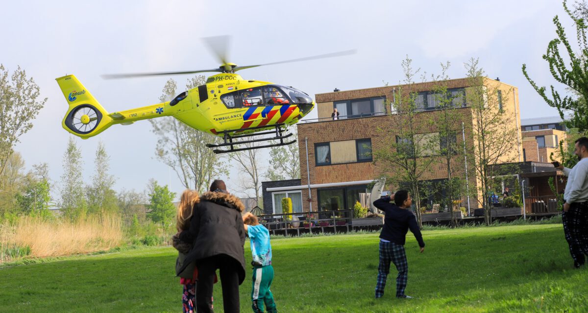 Inzet traumahelikopter van ‘ T Hoffstraat in Vlaadingen