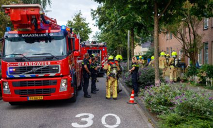 Brandweer blust brand in woning Korte Kruisweg-Maasdijk